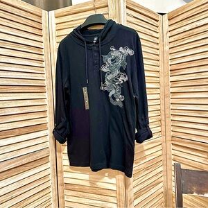 Men’s INC International Concepts Black Hooded Dragon Shirt